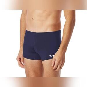 NWOT Men's Durafast Elite Solid Square Leg Swimsuit Bottoms, Size 34